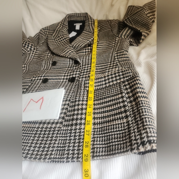 H&M Oversized Double-Breasted Plaid Blazer. Beige/black/white, Checked BNWT - Picture 11 of 16